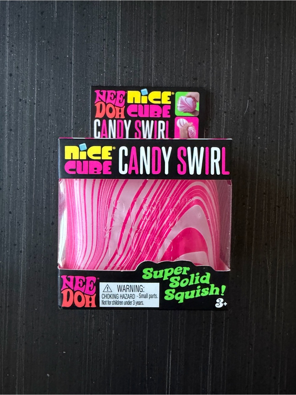 Needoh “Candy Swirl” Nice Cube Pink & White